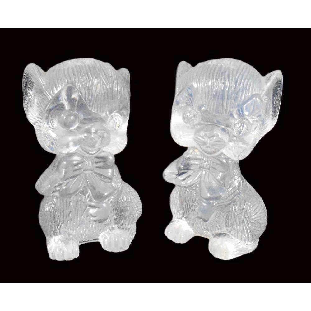 Vintage Clear Acrylic Mouse Salt and Pepper Shakers – Retro Kitchen Décor